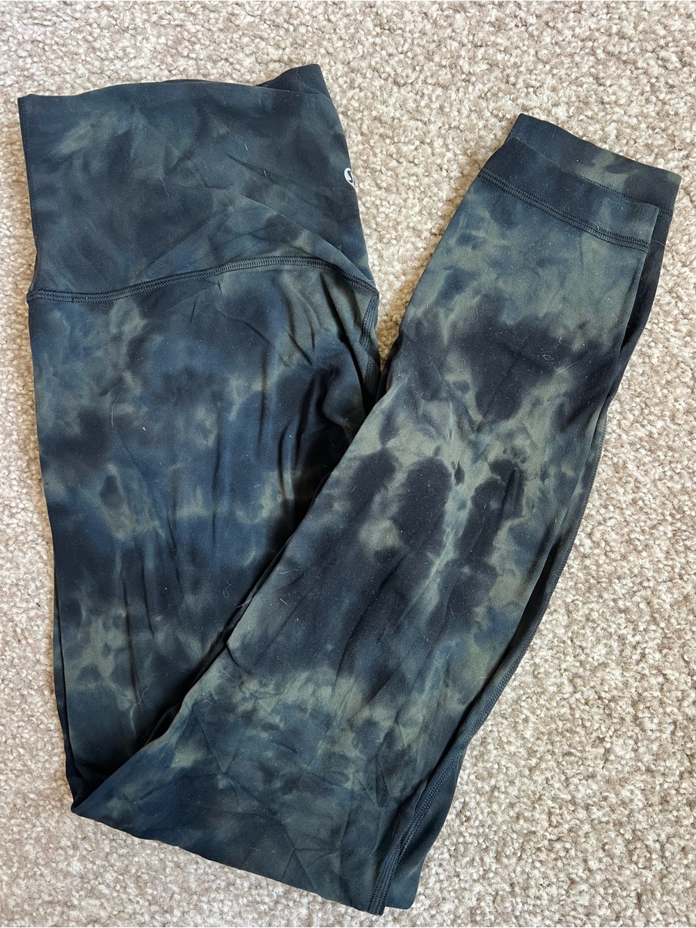 lululemon athletica Black and Olive Tie-Dye Leggings